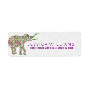 White & Cute Colourful Floral Elephant 2