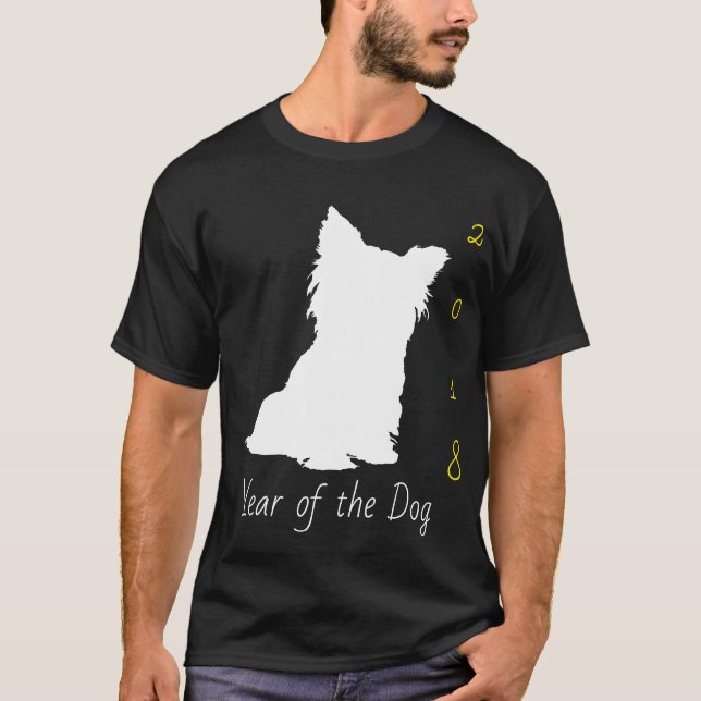 White Cute Dog Chinese New Year 2018 Tee (Front)