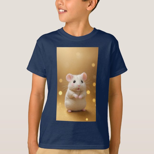 "White cute hamster" Designed   T-Shirt (Front)