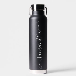 White Cute Signature Name Water Bottle