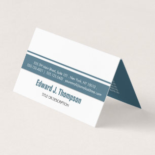 White Cyan Simple Border Price List Business Card