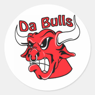 White Da Bulls Classic Round Sticker