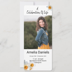 White Daffodil Celebration Of Life Photo Card