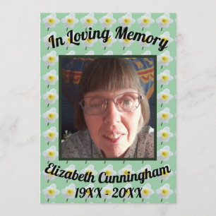White Daffodil on Green Photo Memorial Programme
