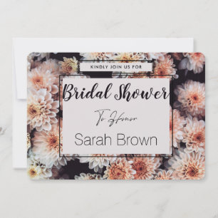 WHITE DAHLIA FLORAL ELEGANT BRIDAL SHOWER INVITATION