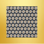 White Dahlia Floral Pattern Scarf<br><div class="desc">Accent your wardrobe with this square,  chiffon scarf that features the photo image of a simple,  white Dahlia flower with yellow centre against a black background and printed in a repeating,  square pattern. A lovely,  floral design! Select your scarf size.</div>