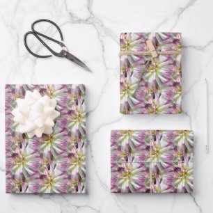 White Dahlia Flower Pattern Nature   Wrapping Paper Sheet