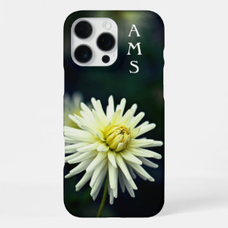 White Dahlia Flower Personal Initials Case-Mate Sa iPhone 16 Pro Max Case