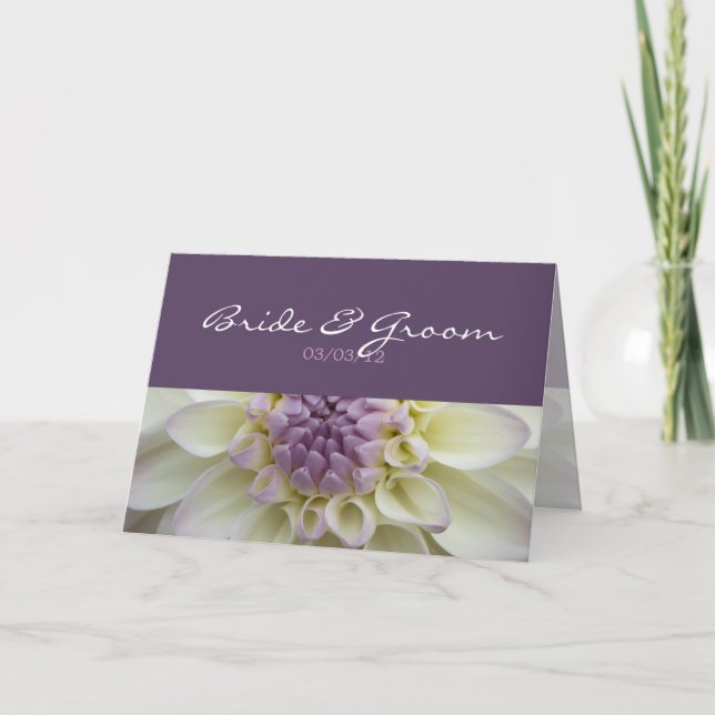 White Dahlia • Wedding Invitation Card (Front)