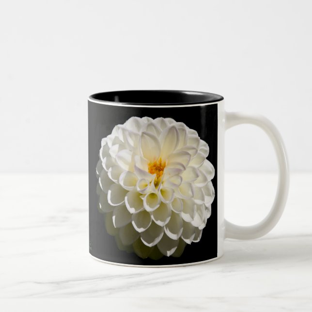 White Dahlias Two-Tone Coffee Mug (Right)