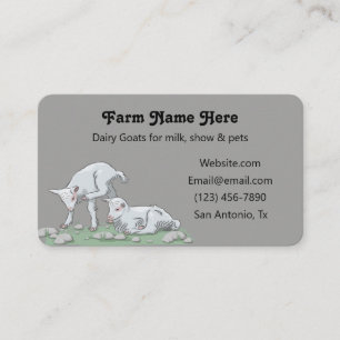 White Dairy Goat Kid Business Card