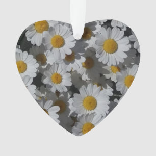 White Daisies Acrylic Ornament