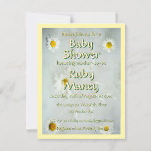 White Daisies Baby Shower Postcard