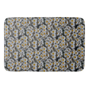 White Daisies  Bath Mat