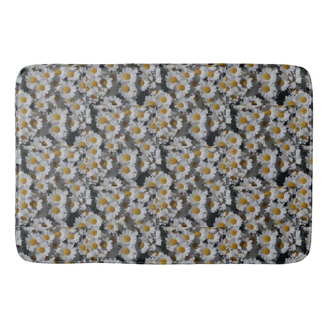 White Daisies  Bath Mat (Front)