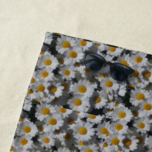 White Daisies Beach Towel