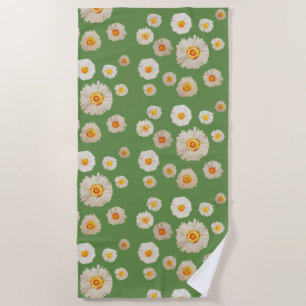 White Daisies Beach Towel