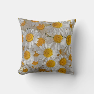 White Daisies: Beautiful Floral Background Cushion
