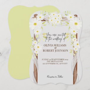 White Daisies cheerful Floral Simple Watercolor Invitation
