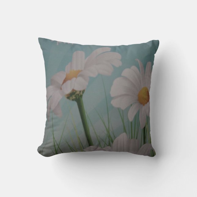 WHITE DAISIES CUSHION (Front)
