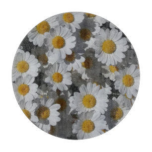 White Daisies Cutting Board