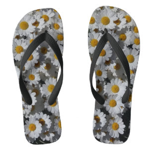 White Daisies Flip Flops