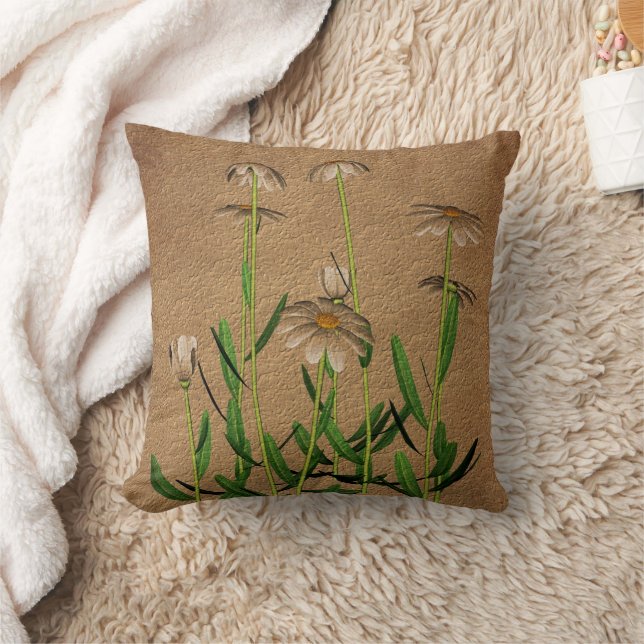 White Daisies Floral Art Cushion (Blanket)