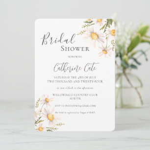 White Daisies Floral Bridal Shower Invitation