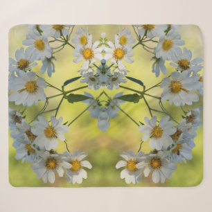 White daisies in spring colors sherpa blanket
