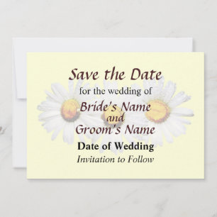 White Daisies in the Rain Save the Date