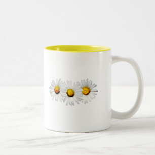 White Daisies in the Rain Two-Tone Coffee Mug