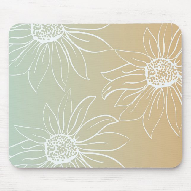 White Daisies Mouse Mat (Front)