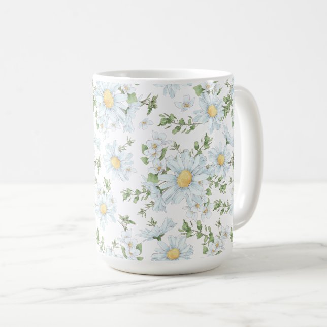 White Daisies Mug Large 15 oz. (Front Right)