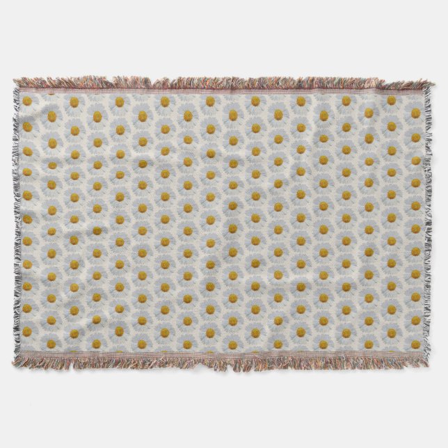 White Daisies on a  Throw Blanket (Front)