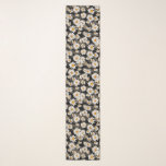 White Daisies on Black Floral Pattern Scarf<br><div class="desc">This lovely floral scarf is versatile as it come in different shapes and sizes. Wear it as a kerchief, as a sash in place of a belt or around your shoulders to accent your dress or blouse. This design features white coloured daisy flowers with yellow centres on a black background....</div>