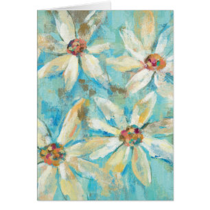 White Daisies on Blue