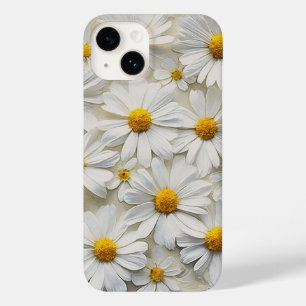 White Daisies On Distressed Texture Case-Mate iPhone 14 Case