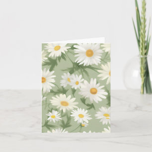 White Daisies On Green Card