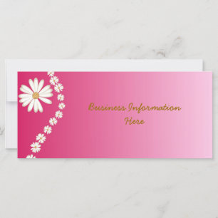 White Daisies on pink Bookmark Rack Card