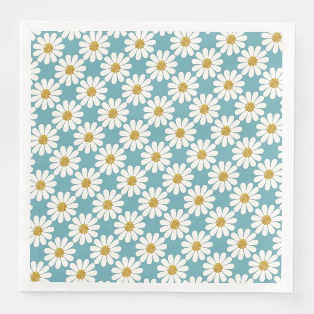 White Daisies patterns Napkin (Front)