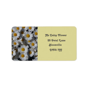 White Daisies Return Address Label