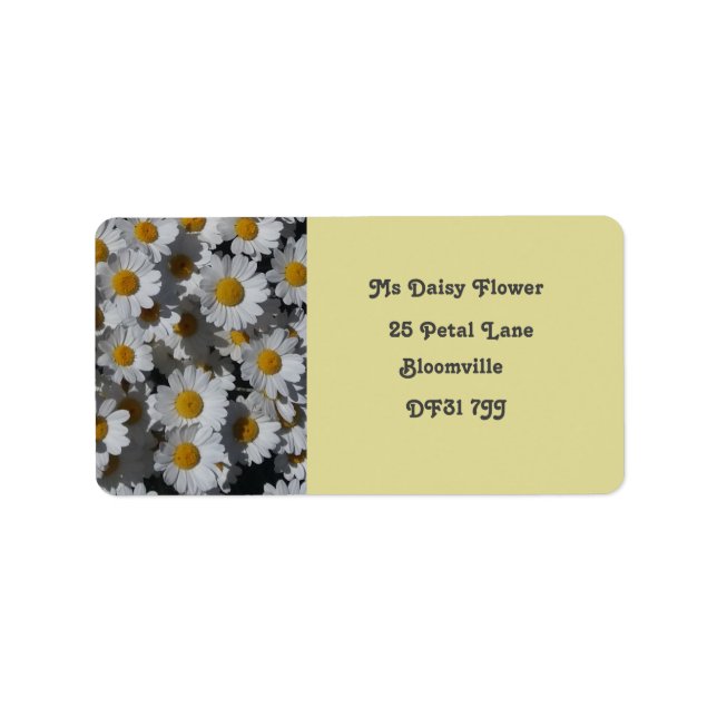 White Daisies Return Address Label (Front)