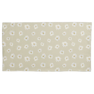White Daisies Seamless Clear Image King Pillowcase