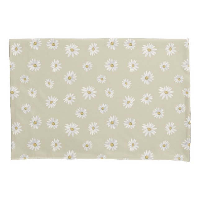 White Daisies Seamless Clear Image Standard Pillowcase (Front)