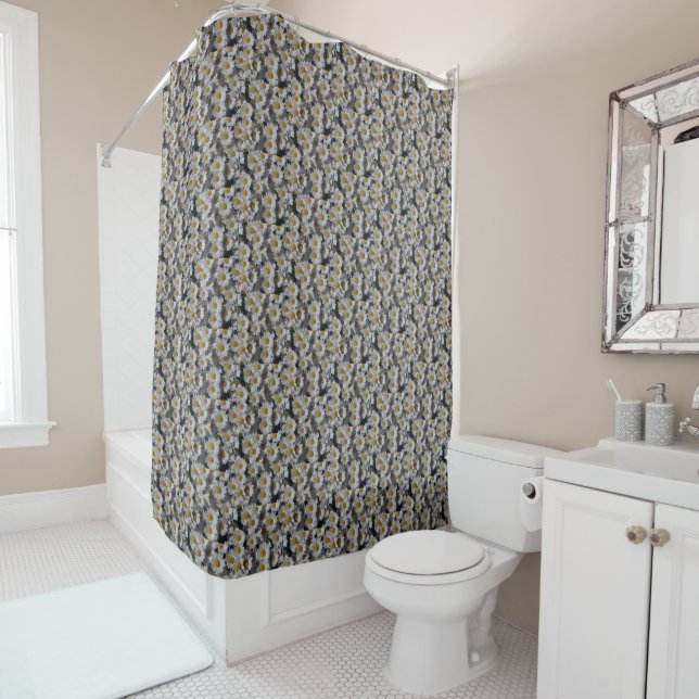 White Daisies  Shower Curtain (In Situ)