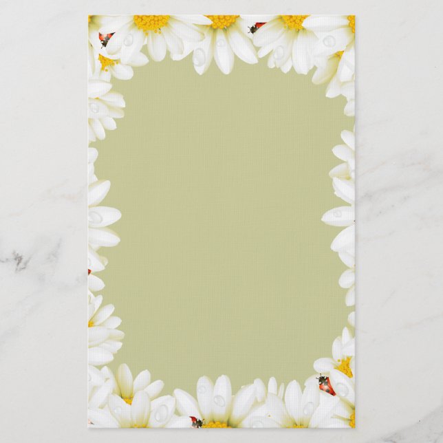 White Daisies Stationary Stationery (Front)