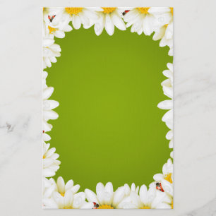 White Daisies Stationary Stationery
