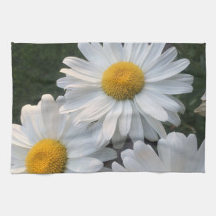 White Daisies Tea Towel