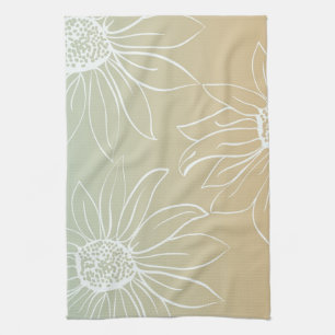 White Daisies Tea Towel