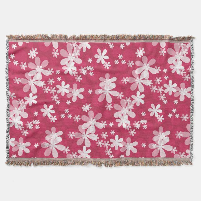 White daisies throw blanket (Front)